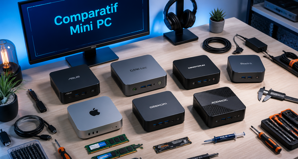 Mini PC avis comparatif sur bureau moderne