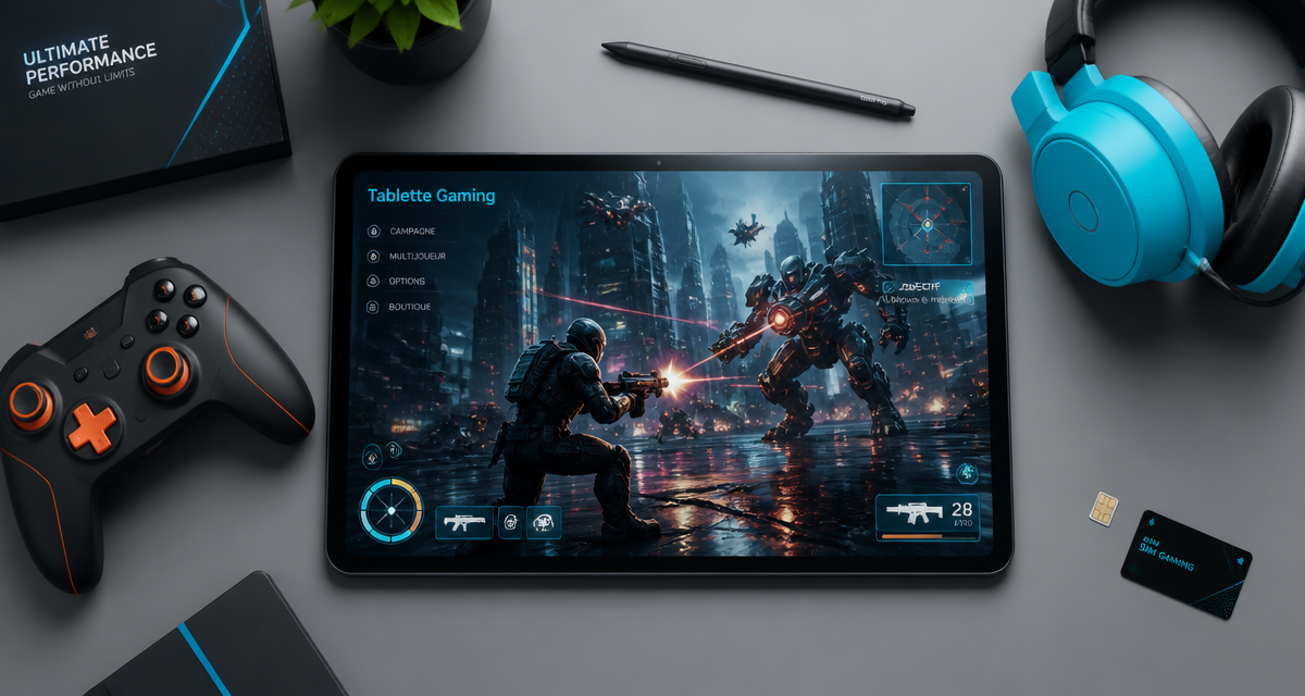 tablette pour jeux haut de gamme avec accessoires