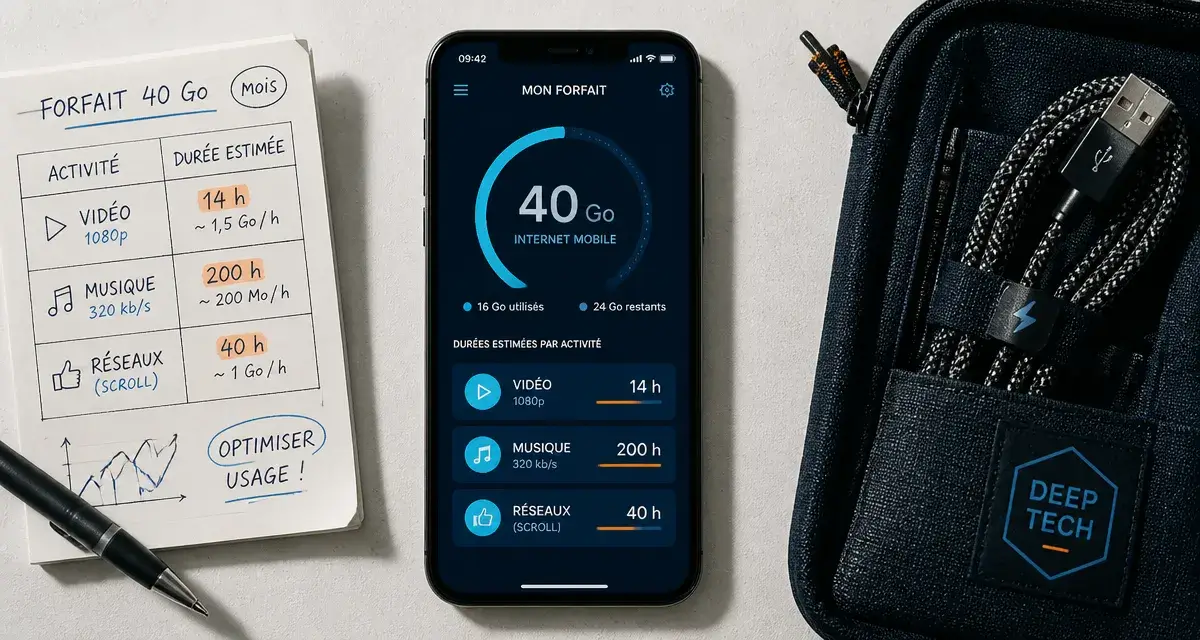 Forfait 40 go internet combien de temps : durée vidéo, musique, réseaux