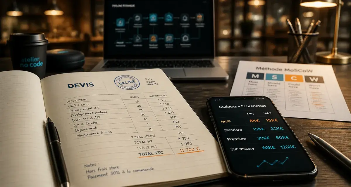 Prix application mobile : devis, paliers budgétaires et smartphone