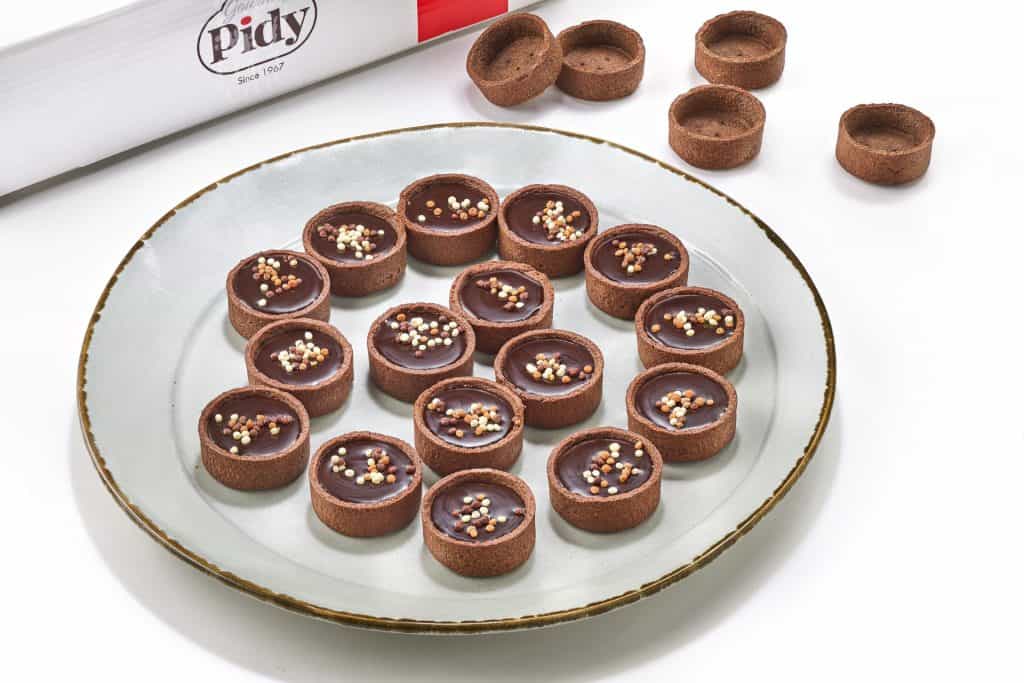 240 Mini Trendy Round Shortcrust Tartlets Choco 4cm