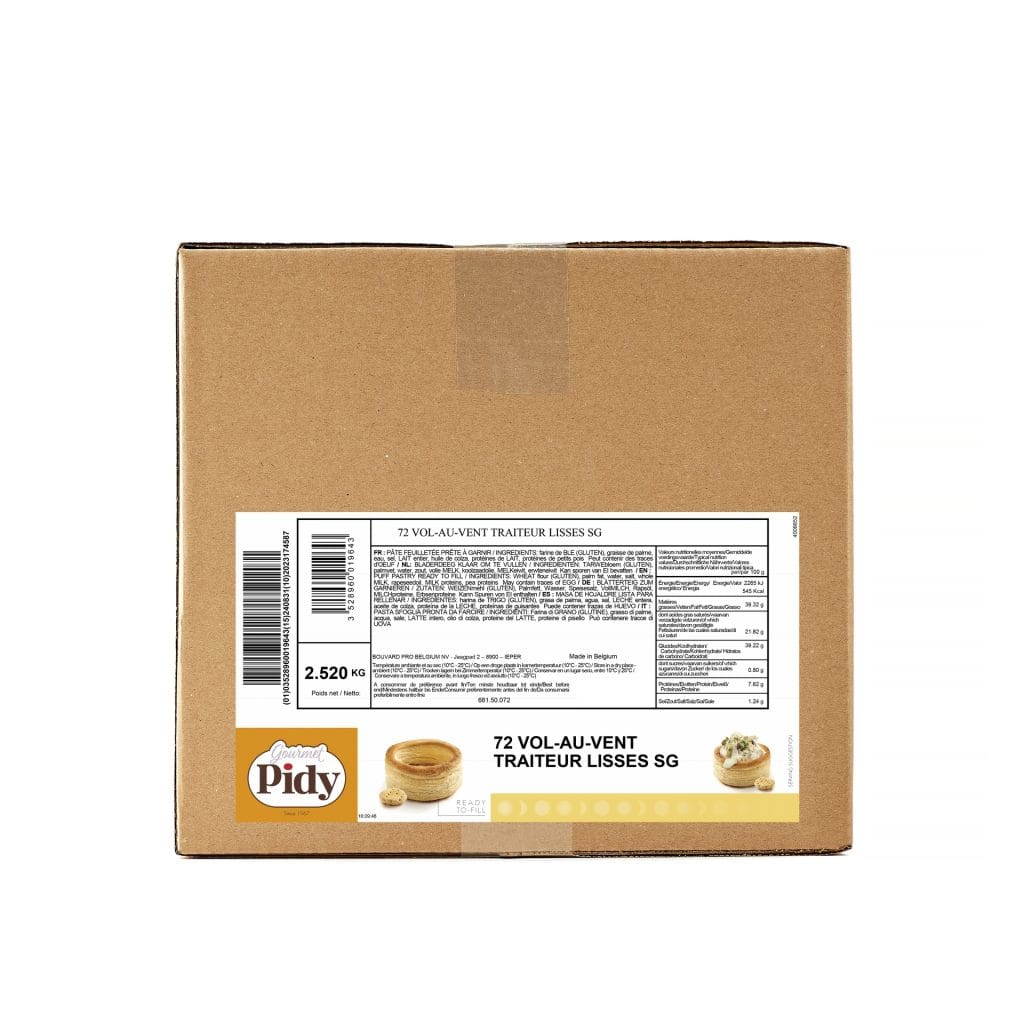 72 Vol-au-vent Puff Pastry Shells Straight Sided 8cm