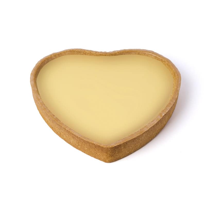 6” heart-shaped pastry cream tart