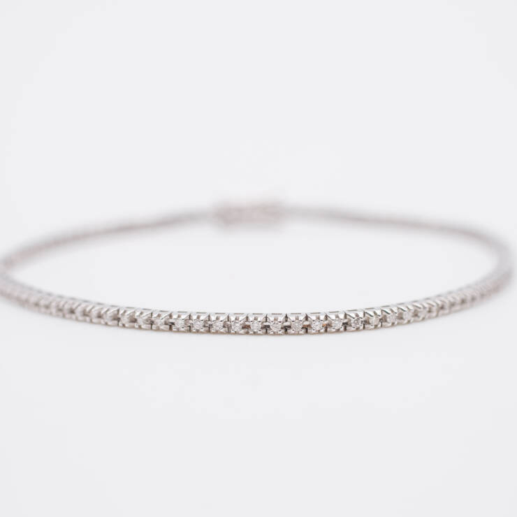 Bracciale tennis Donnaoro gioielli in oro bianco 18ct e diamanti