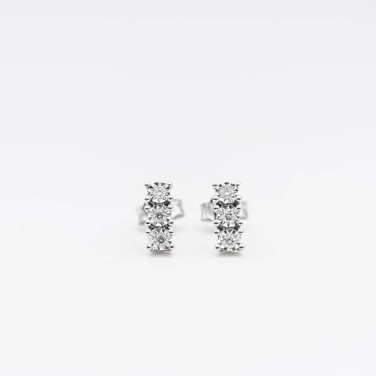 Orecchini trilogy con diamanti collezione Luce