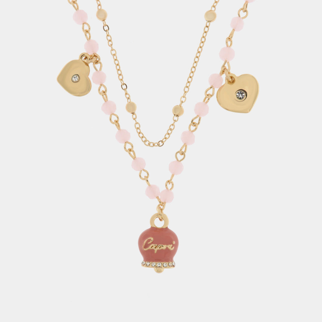 Collana AmoCapri doppio filo campanella rosa