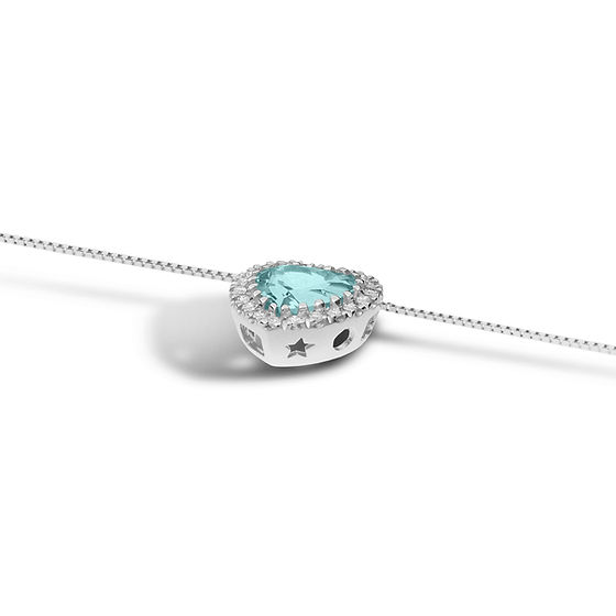 Collana con pendente acquamarina e diamanti Comete - immagine 2