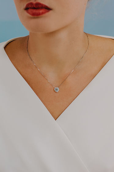 Collana con pendente acquamarina e diamanti Comete - immagine 3