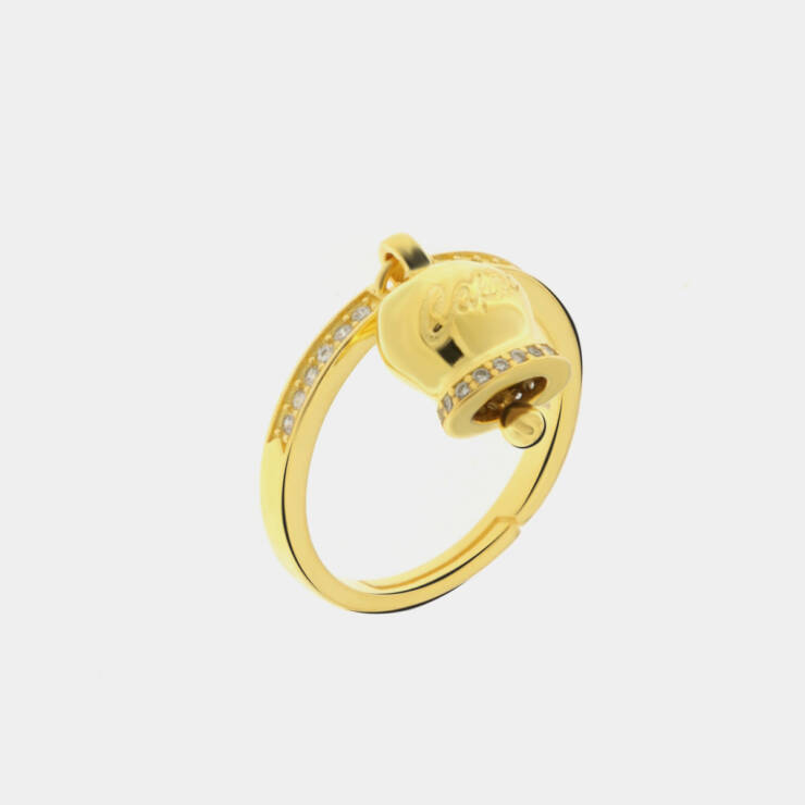 Anello AmoCapri Bysimon argento dorato con scritta