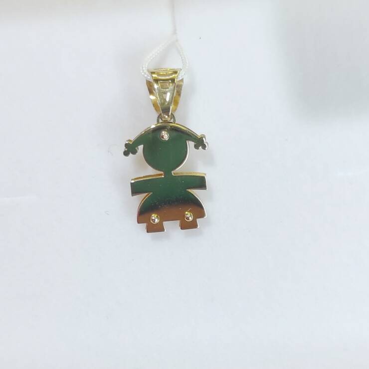 Pendente bebè femminuccia oro 9kt