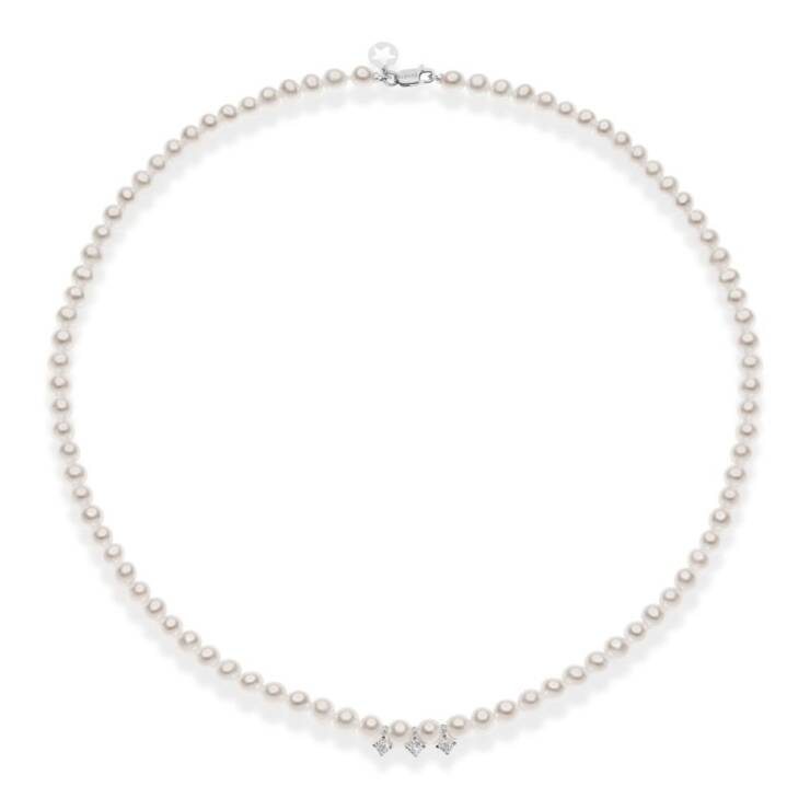 COMETE GIOIELLI -Collana di perle e diamanti FWQ321