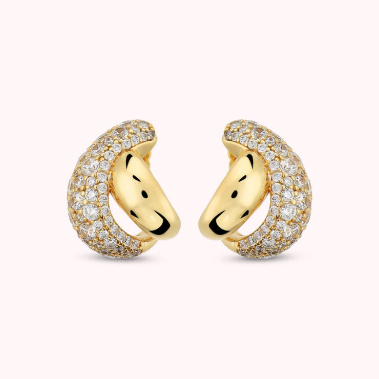 BRONZALLURE-Orecchini a Intreccio in Pavé di Cubic Zirconia