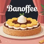 Illustration tarte banoffee festive avec couches visibles