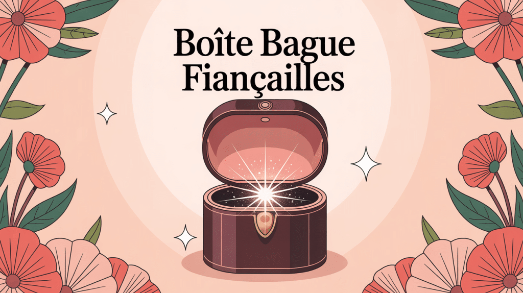 boite bague fiancaille raffinée avec bague scintillante