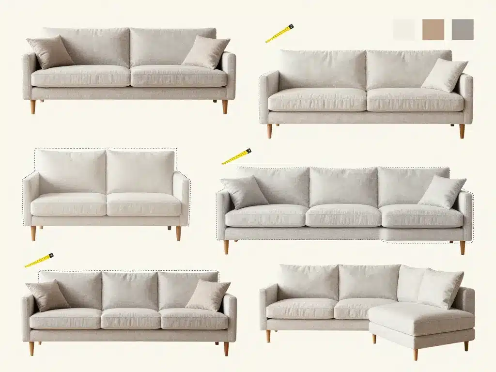 dimensions et formes jeté de canapé grande taille adapté