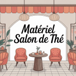 illustration matériel nécessaire pour ouvrir un salon de thé moderne