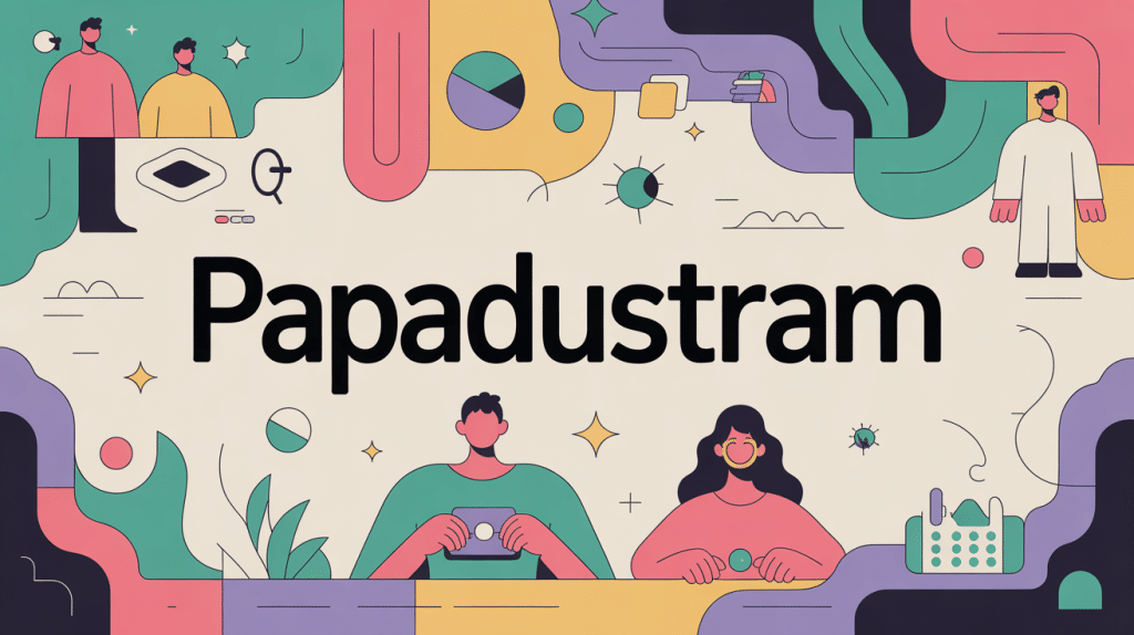 illustration papadustram concept tech branding