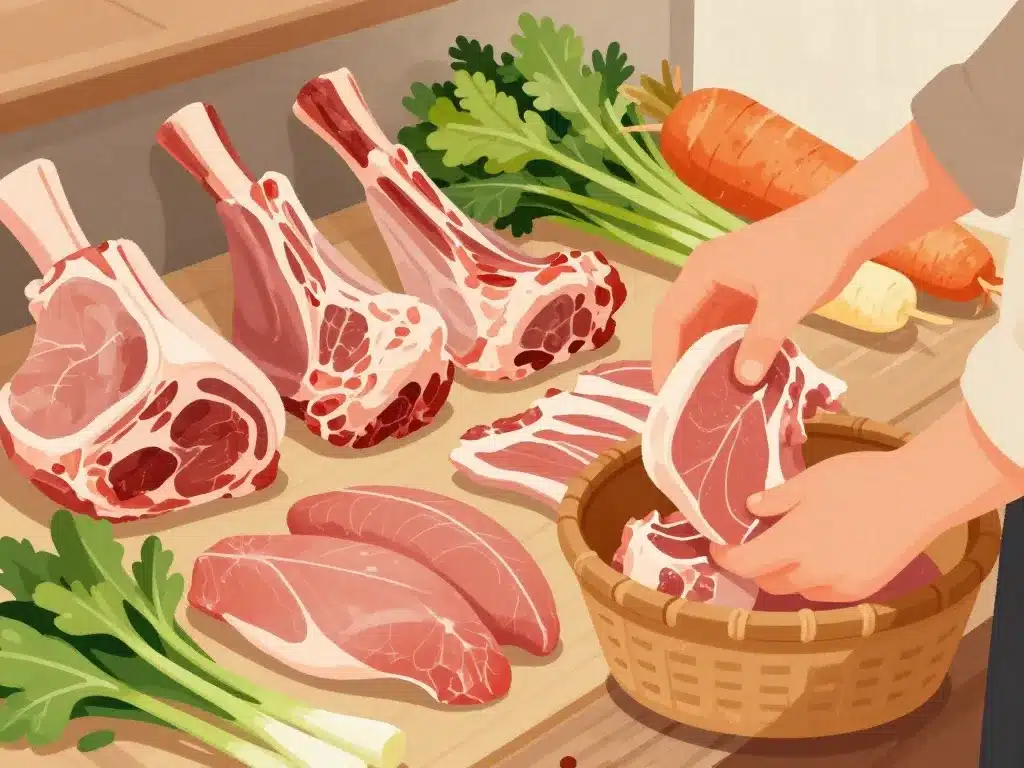 ragout de mouton avec morceaux choisis et légumes frais