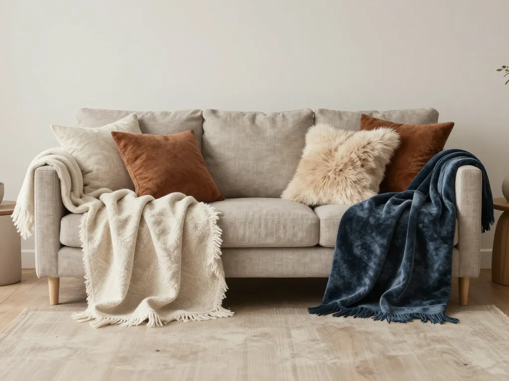 styles déco et matières jeté de canapé grande taille salon