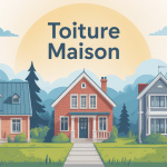 illustration toiture maison matériaux variés