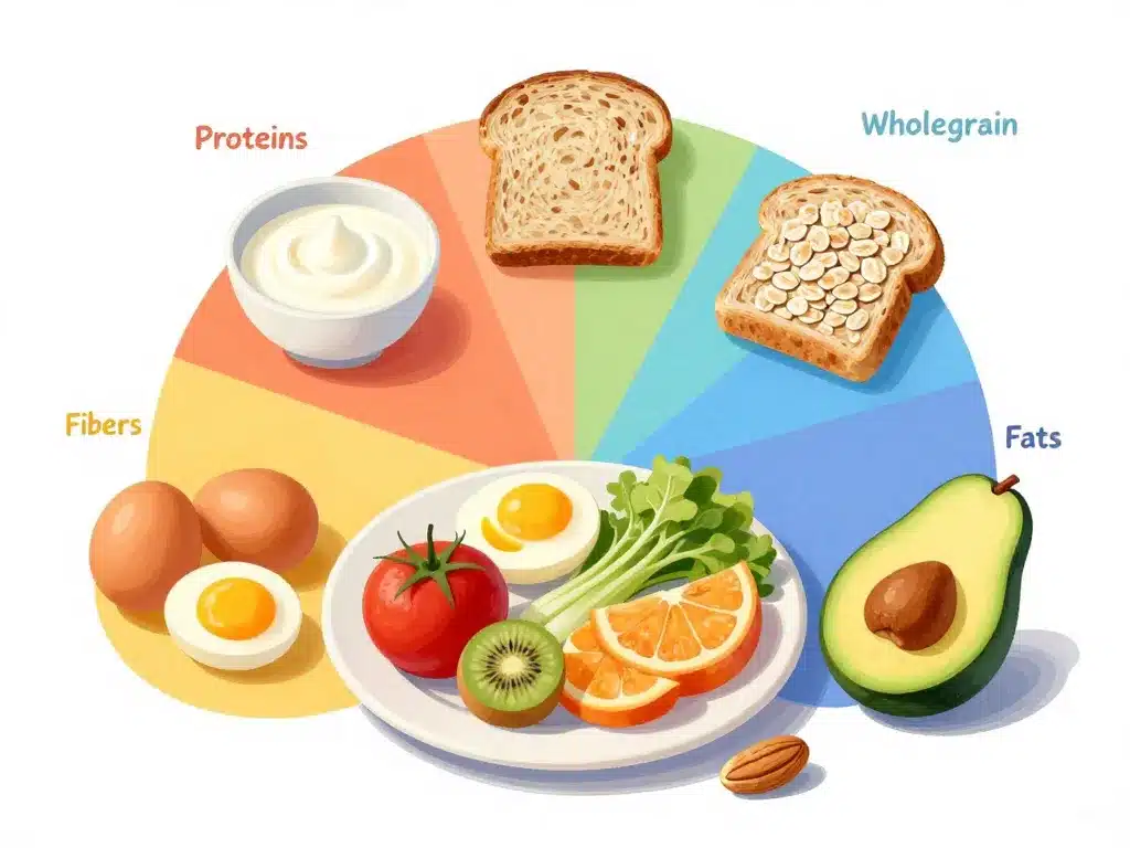 breakfast full concept diagram nutrition équilibrée