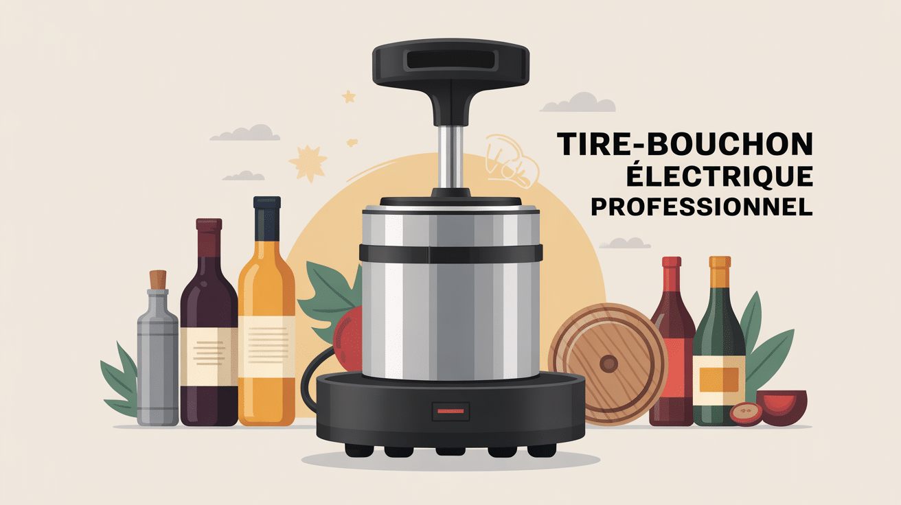 tire-bouchon électrique professionnel de qualité sur fond élégant