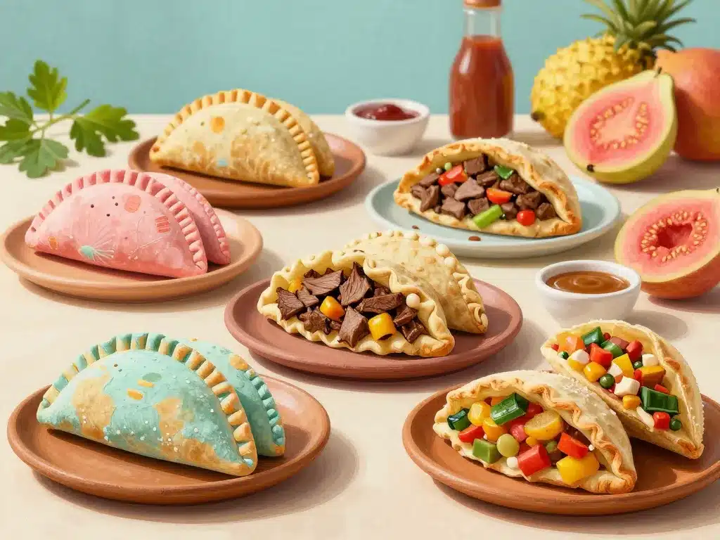 Différents pastelitos selon pays et garnitures