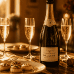 champagne tradition de delagne bouteille et flûtes