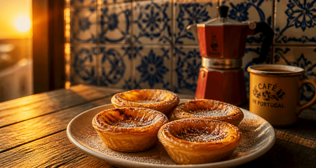 pasteis de nata lisbonne sur assiette crème