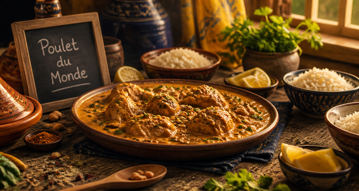 plat a base de poulet mafé sauce arachide
