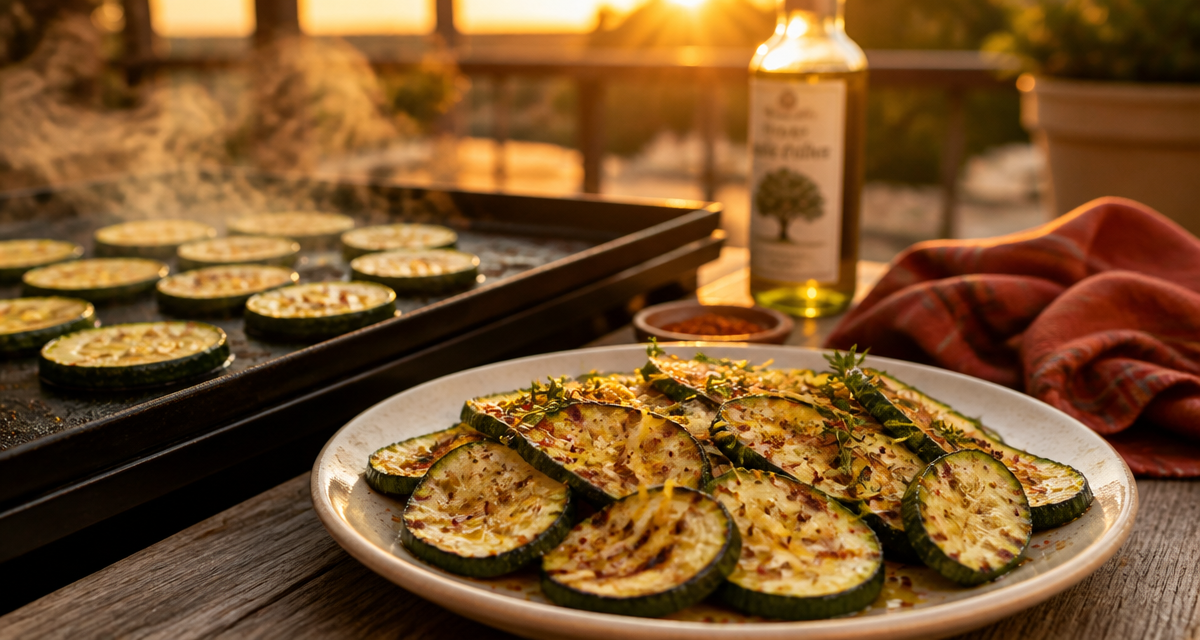 courgette a la plancha grillée et dorée