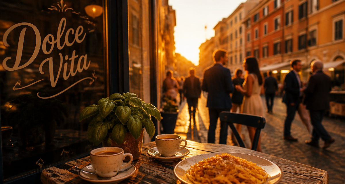 que veut dire dolce vita café terrasse Rome