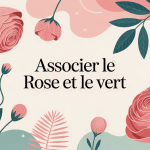 Illustration rose et vert, harmonie naturelle