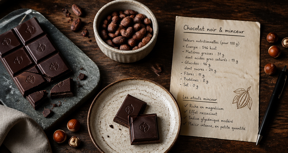 chocolat noir pour regime sur assiette