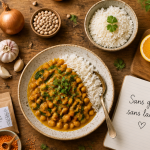 aliments sans gluten sans lactose curry pois chiches riz