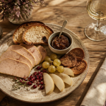 avec quoi servir le foie gras assiette pain fruits vin