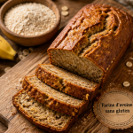 banana bread farine d avoine sans gluten sur planche