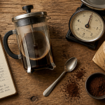 meilleure cafetière à piston en verre sur table bois