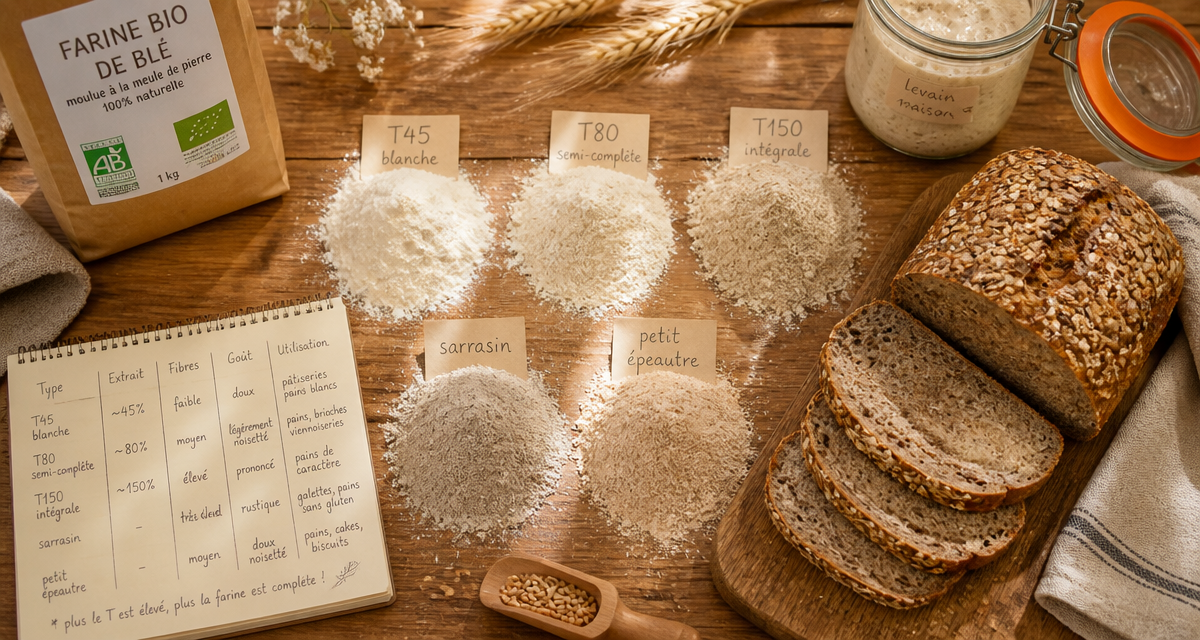 Meilleure farine pour la sante comparaison T150 raffinée
