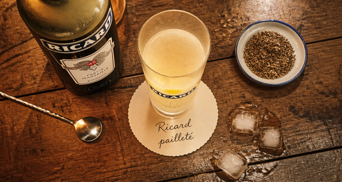 peut on boire du ricard pailleté verre sur table