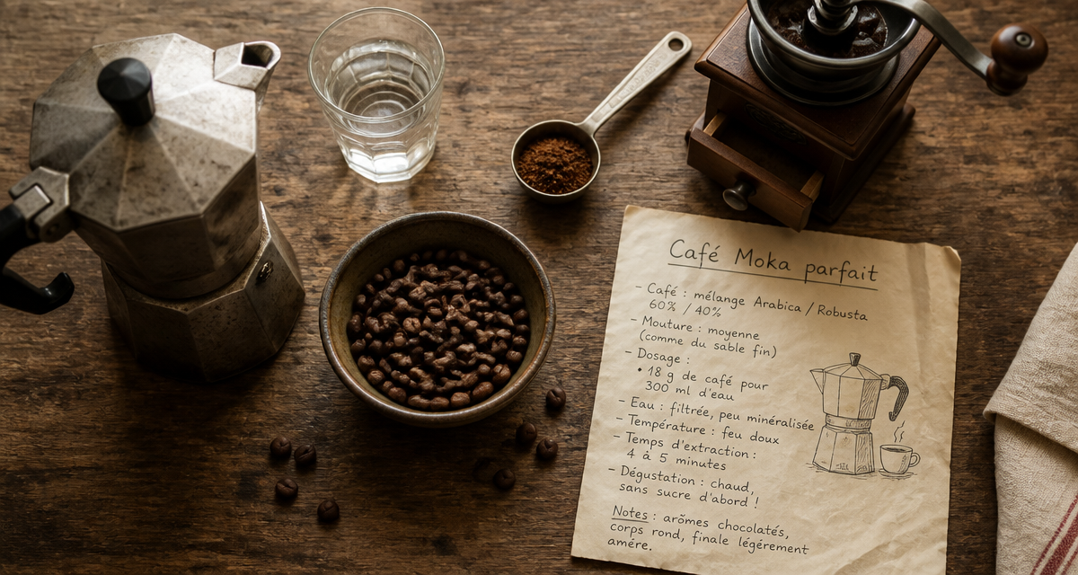 quel café pour cafetière italienne sur table bois
