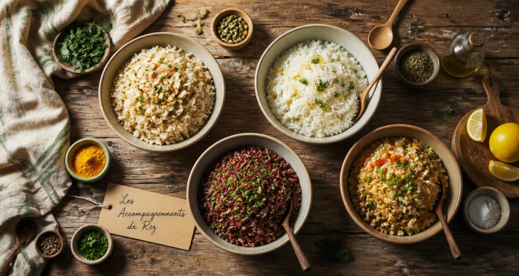 riz en accompagnement recettes quatre bols variés