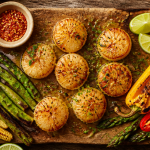saint jacques plancha marinade dorées sur planche bois