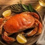 Cuisson des crabes, crabe entier avec citron et mayonnaise
