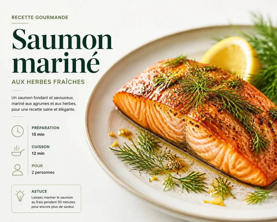 Pavé de saumon mariné au citron et miel prêt à être dégusté