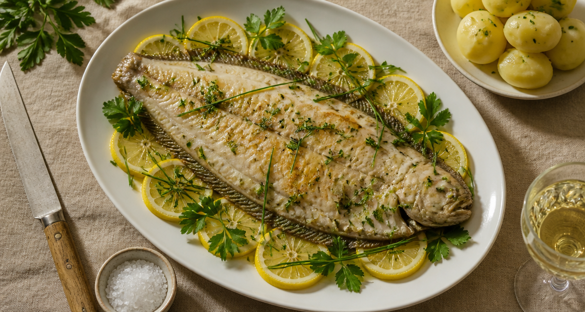 Sole au four entière avec citron et herbes