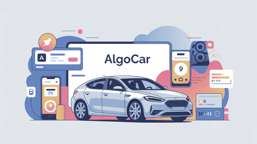 Illustration location de voiture algocar plateforme moderne