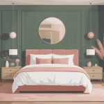 chambre vert sauge et rose déco élégante moderne