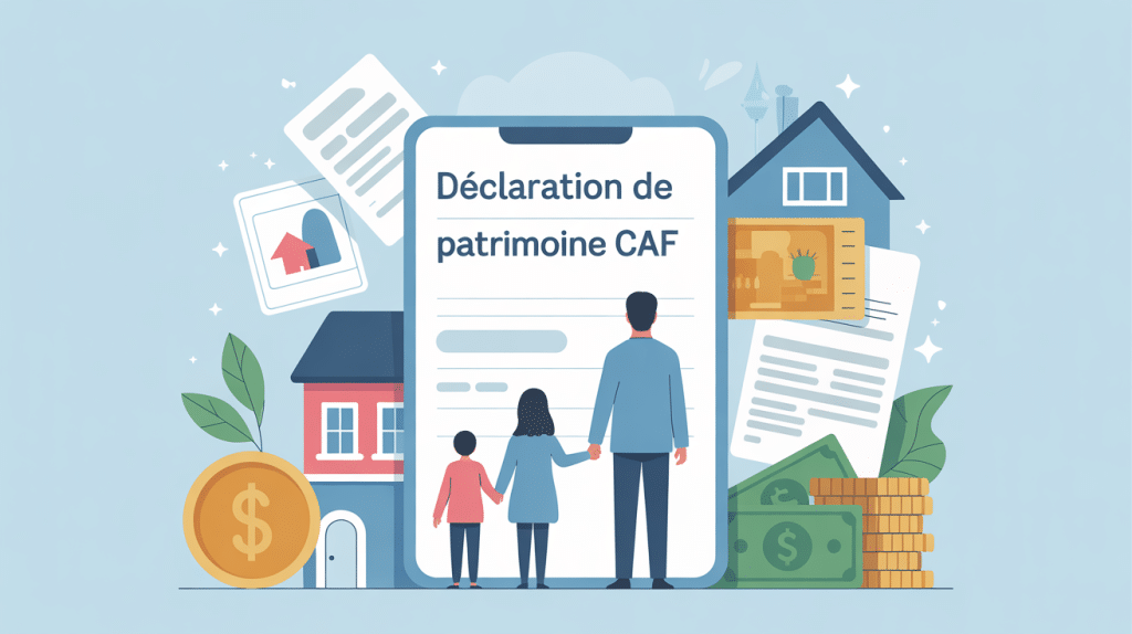 Déclaration de patrimoine pour les aides au logement CAF illustration famille