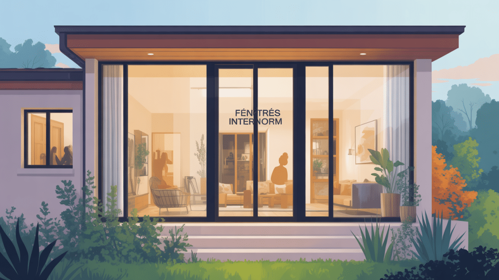 Façade maison avec fenêtres portes Internorm modernes